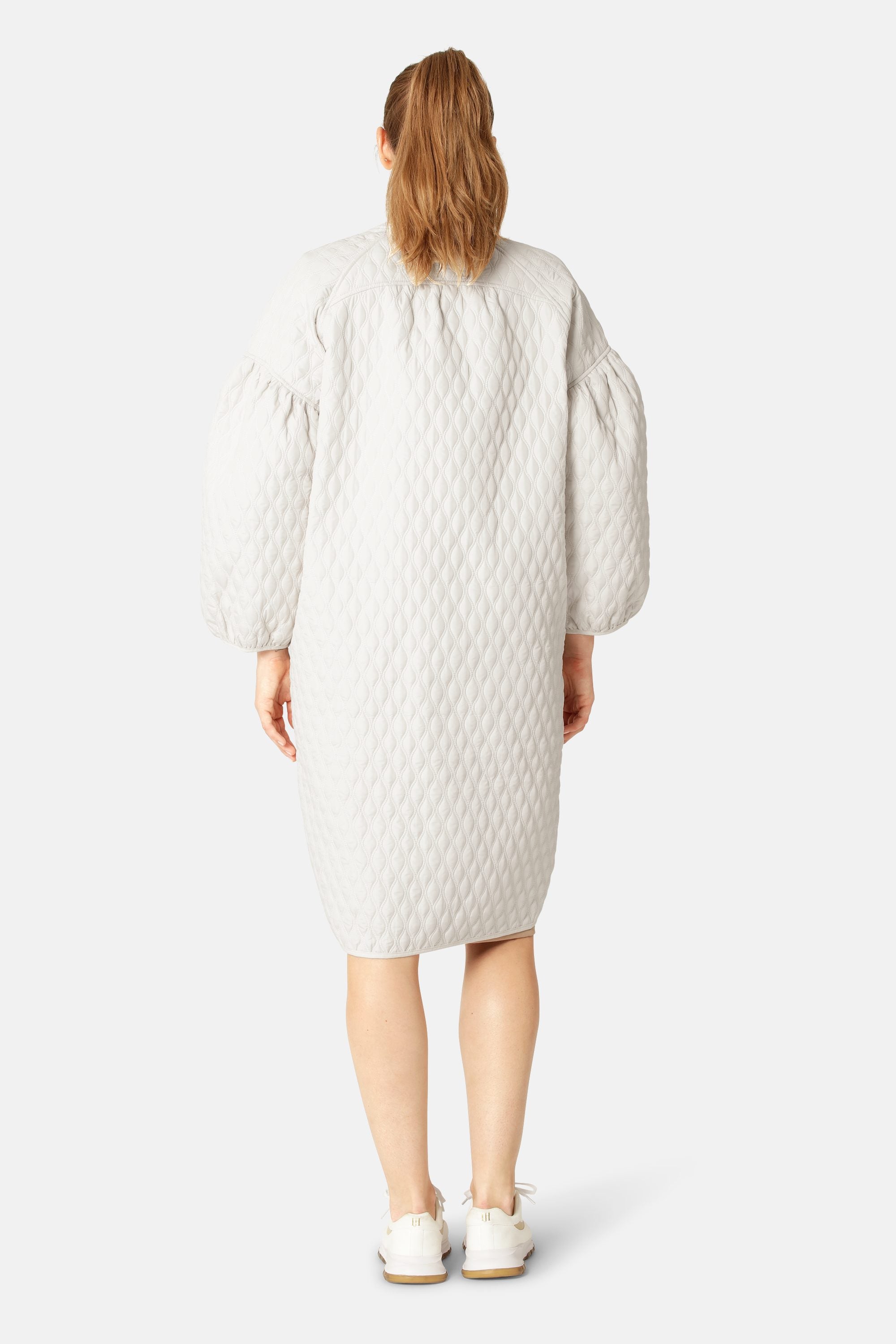 Veste matelassée longue - Crème au lait